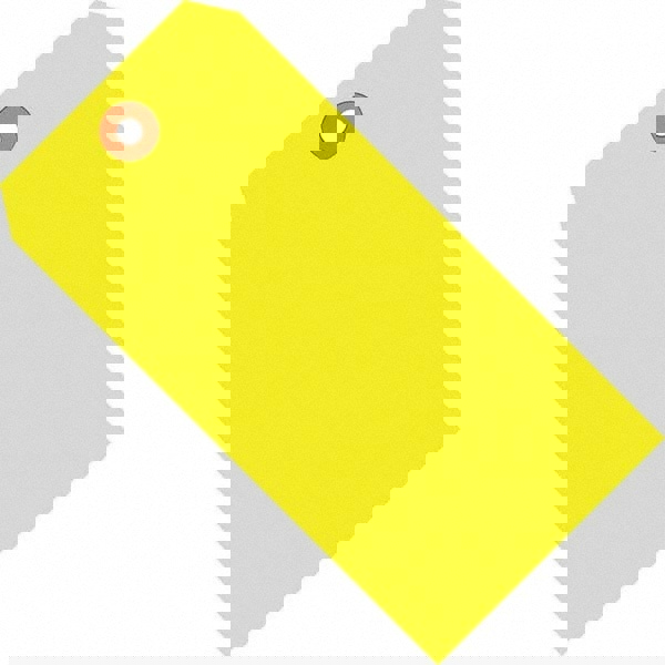 Blank Tag: 6-1/4'' High, Fluorescent Yellow, Synthetic Paper